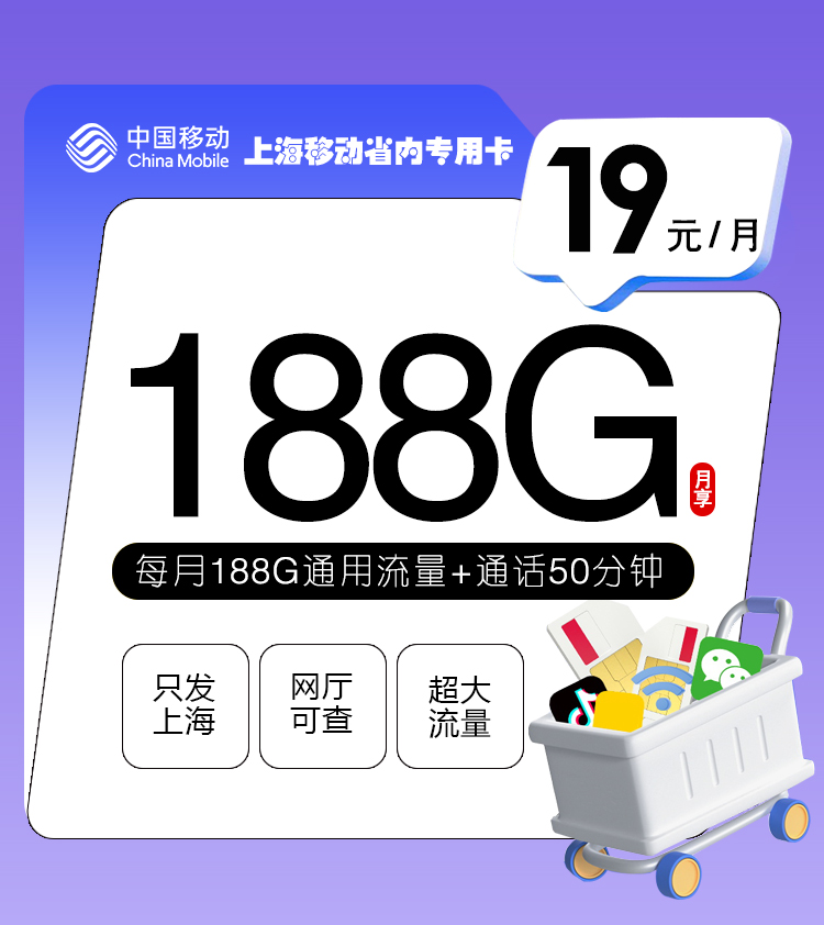 上海移动省内专属卡【仅发上海】 1 00143a8f8e3b443c8f535b093e2ba216