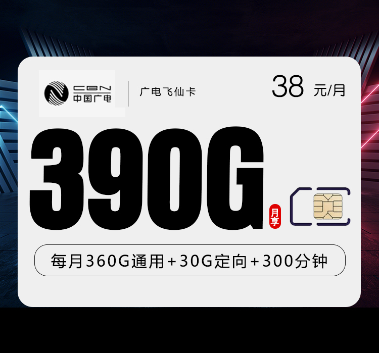 广电飞仙卡【38元390G+300分钟】 1 2697052b5f454c32a9a406ed8c7311e7
