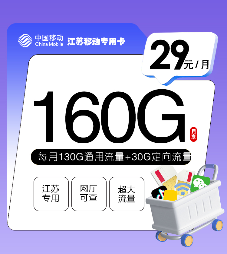 江苏移动专用卡【29元160G】 1 31049eb1d9544404bc364e6cb23c7ba5