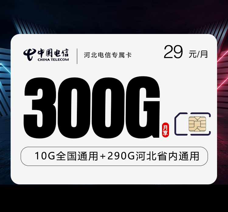 河北电信专属卡【29元300G】 1 40897ee742d64baea0daffdb4469c4de