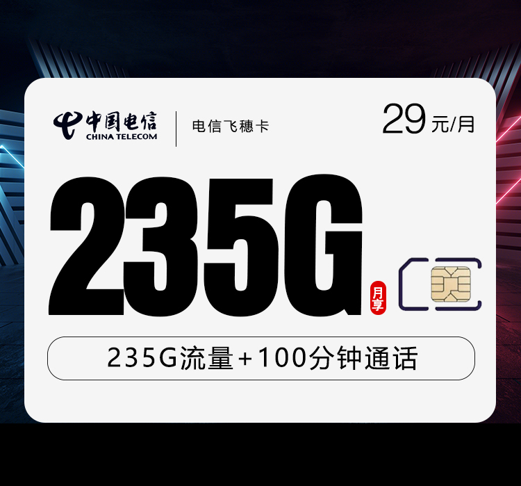 电信飞穗卡【29元235G+100分钟】 1 415ecdc0e52d4657833d7b0188550da0