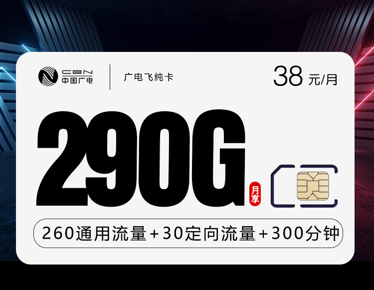 广电飞纯卡 【38元290G+300分钟】 1 7c8fd41daad040ce86d85c143ce85973