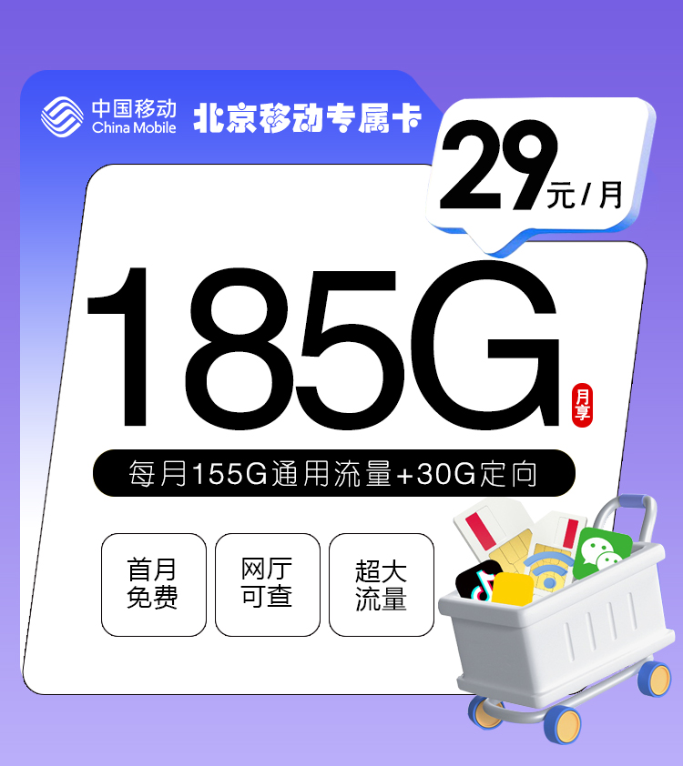 北京移动专属卡【29元185G】 1 ace3086630e042d8a52d7fb5dedd4e0a