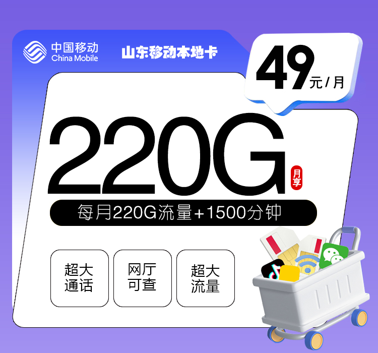 山东移动本地卡【可选靓号 49元220G+1500分钟】 1 dff05c2055974a059a9cc47607357416