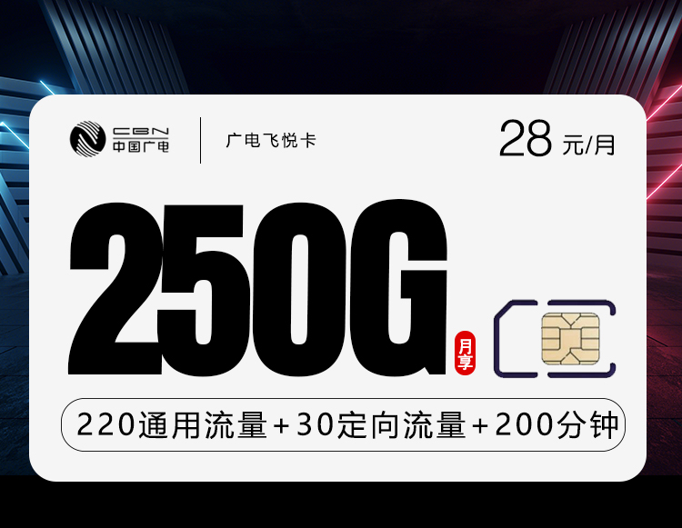 广电飞悦卡 【28元250G+200分钟】 1 e33dd5bd5e5040d4b568585616c522a3